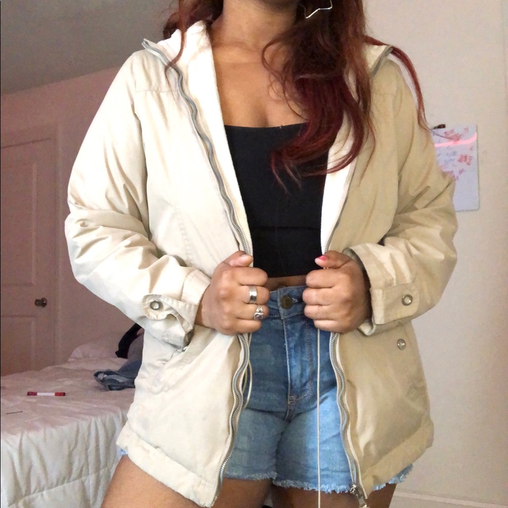 Lightweight, Cream Rain Jacket